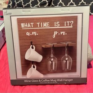 NEW! Wine Glass & Coffee Mug Wall Hanger NWT